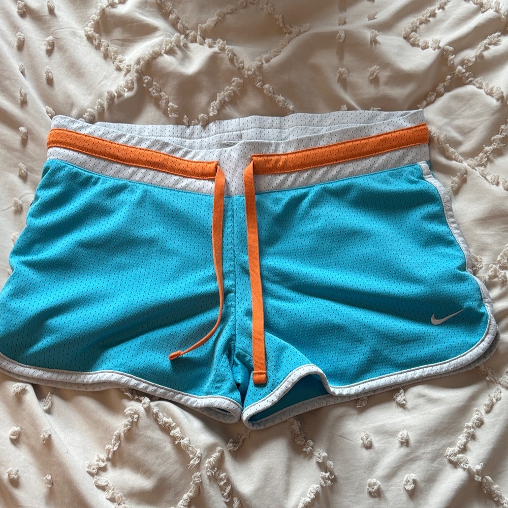 Nike Turquoise and Orange Shorts
